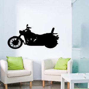 Motorcycle wall decal vinyl sticker, black side silhouette
