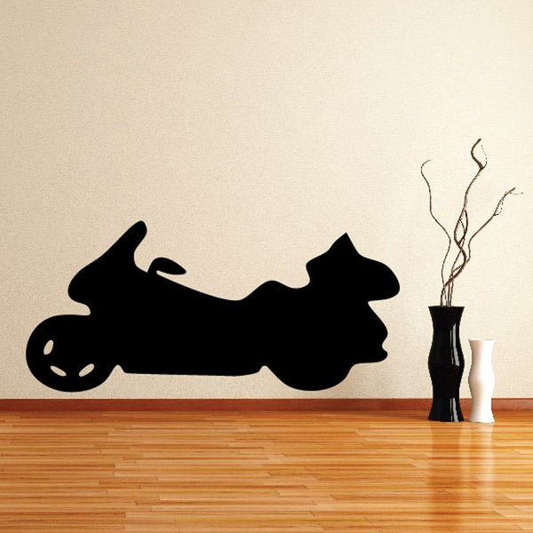 Black motorcycle wall decal silhouette