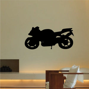 Black vinyl motorcycle wall decal silhouette