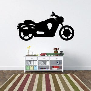 Black motorcycle wall decal vinyl sticker silhouette