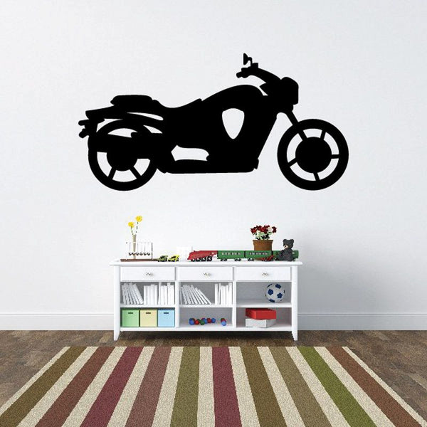 Black motorcycle wall decal vinyl sticker silhouette