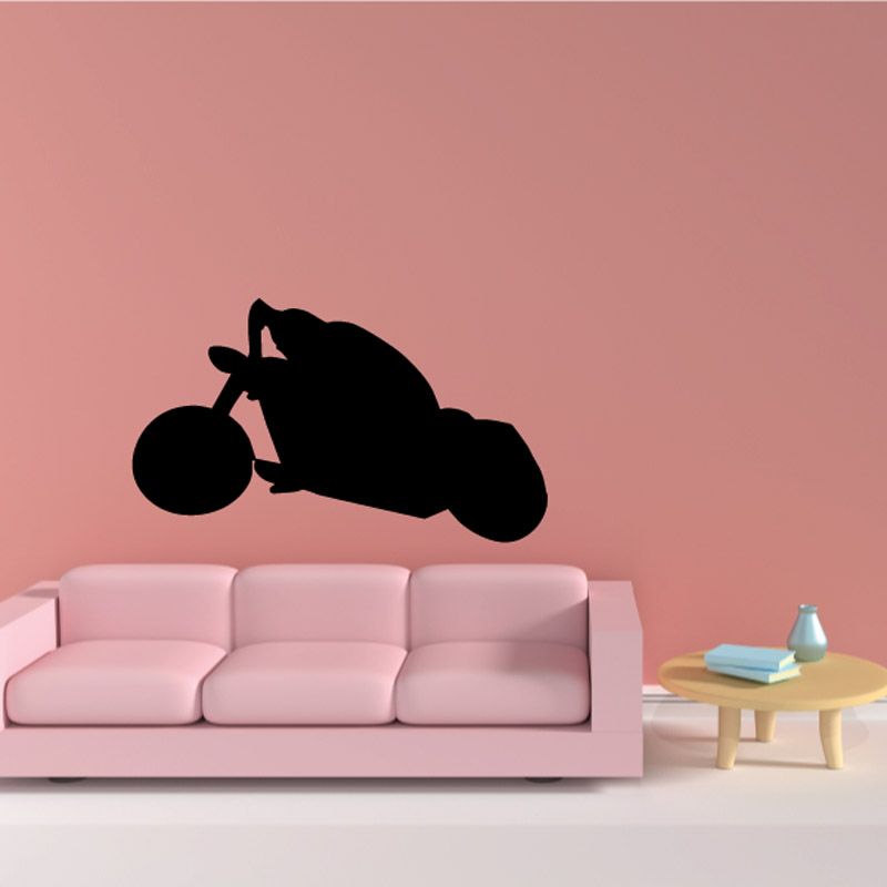 Black motorcycle wall vinyl decal silhouette