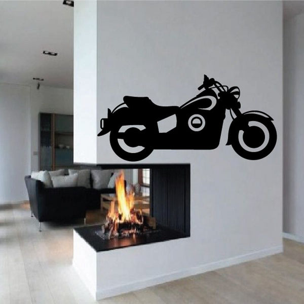 Black motorcycle wall decal vinyl sticker silhouette