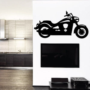 Black motorcycle wall decal vinyl silhouette