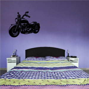 Motorcycle wall decal with black motorcycle silhouette
