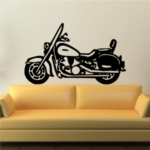Motorcycle wall decal vinyl sticker, black motorcycle silhouette on wall