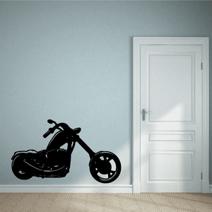 Black motorcycle vinyl decal, side view, large size