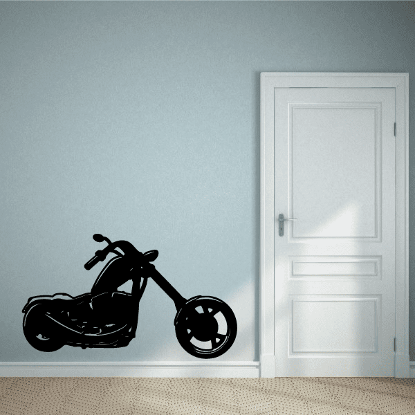 Black motorcycle vinyl decal, side view, large size