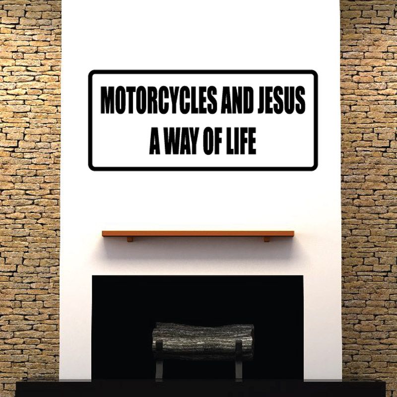 Image of Motorcycles and jesus a way of life Decal