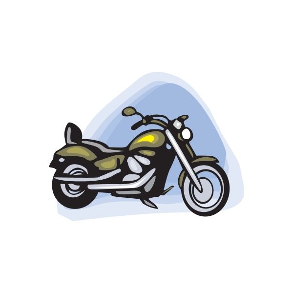 Motorcycle vinyl wall decal with dark green and black bike design