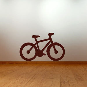 Bicycle decal sticker with side view bike icon in dark red