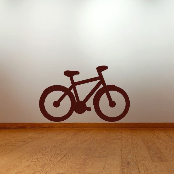 Bicycle decal sticker with side view bike icon in dark red