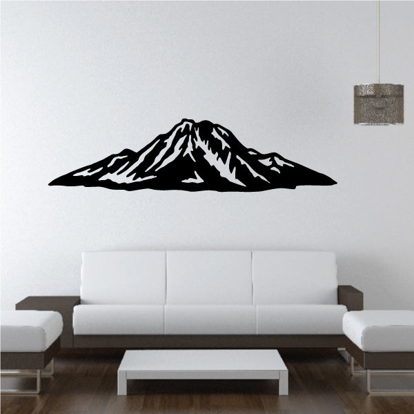 Black mountain landscape wall decal with a central peak silhouette