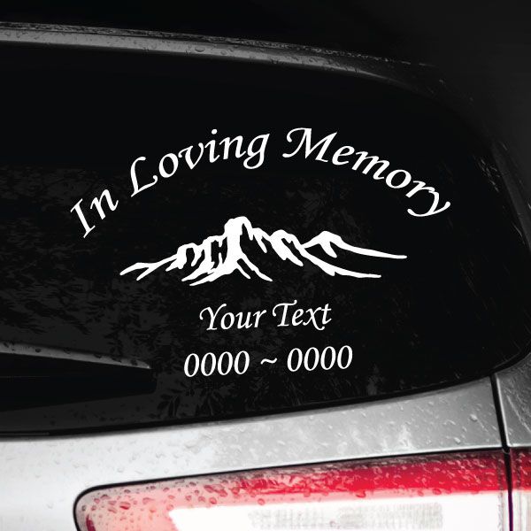 Image of Mountain Plateau Custom In Loving Memory Decal