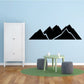 Black mountains wall decal with white outline lines, vinyl sticker