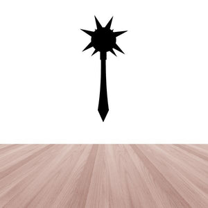 Black mourning star decal with spiky sunburst top and hanging pointed tip