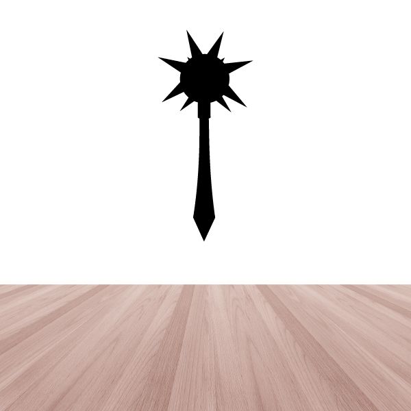 Black mourning star decal with spiky sunburst top and hanging pointed tip