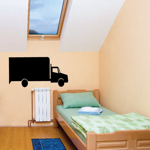Moving truck wall decal, black vinyl truck silhouette for walls