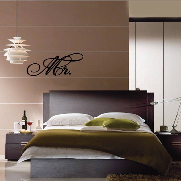 Black script-style "Mr." wall decal
