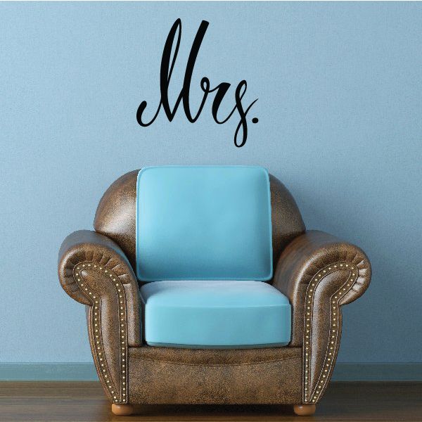 Image of Mrs. Wedding Tall Script Style Decal