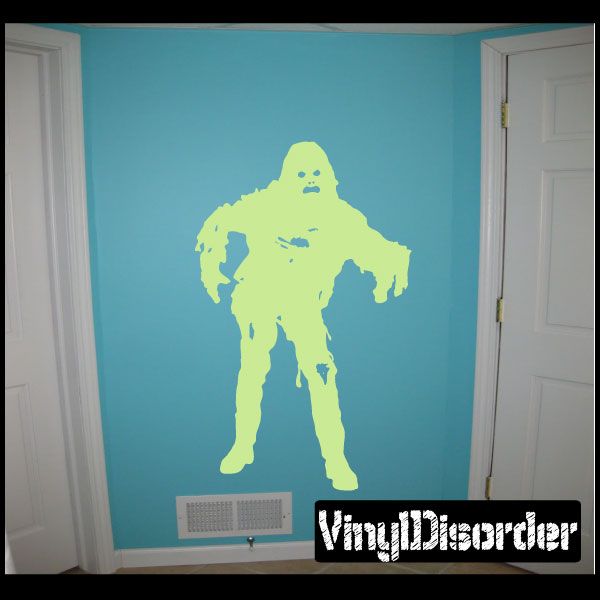 Zombie decal sticker with lime-green standing creature graphic