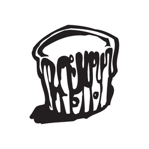 Black headphone drip graphic decal with stylized lettering