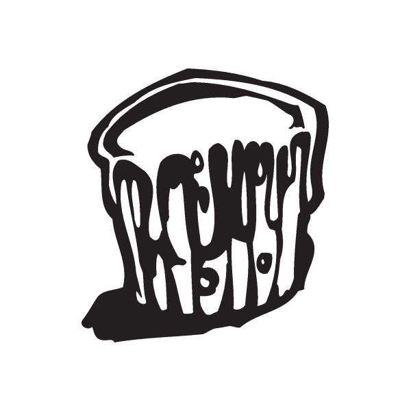 Black headphone drip graphic decal with stylized lettering