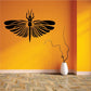 Dragonfly wings wall decal, dark silhouette with long antennae and segmented body
