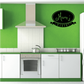 Wall decal featuring 'Mum's Bakery' logo in black on a green wall