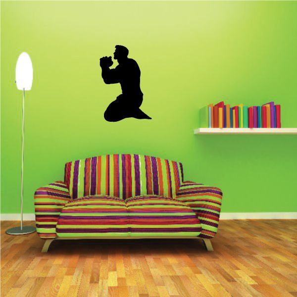 Image of Muscle Man Praying Decal