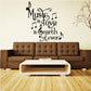 Black music-note wall decal text: Music is love in search of a word