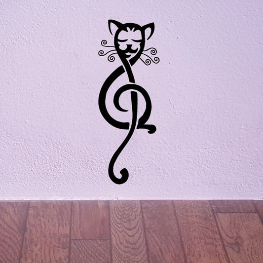 Image of Music Note Cat Decal