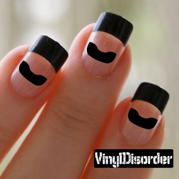 Image of Mustache Finger Nail Art Vinyl Decal Sticker KC004