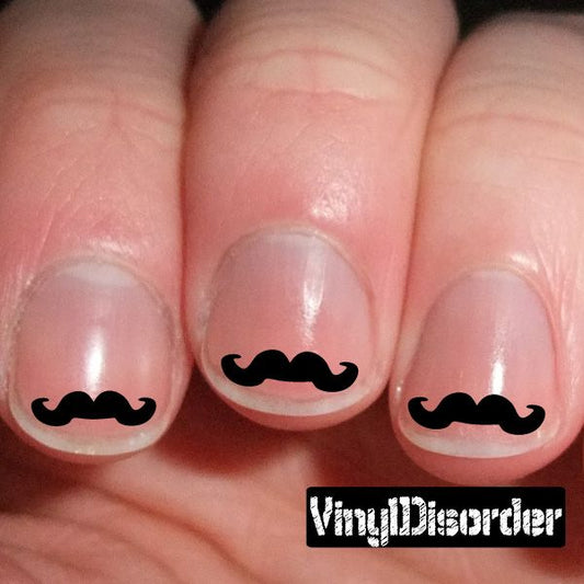 Image of Mustache Finger Nail Art Vinyl Decal Sticker KC005