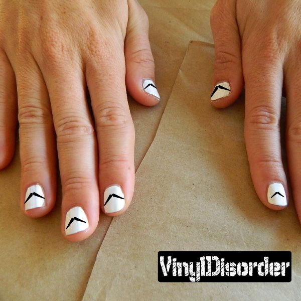 Image of Mustache Finger Nail Art Vinyl Decal Sticker KC008