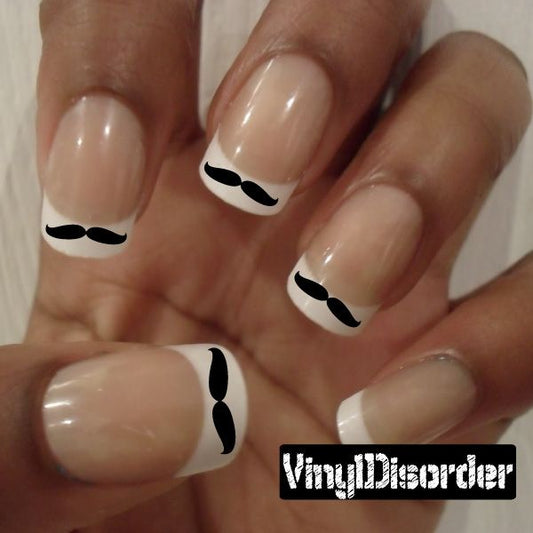 Image of Mustache Finger Nail Art Vinyl Decal Sticker KC016