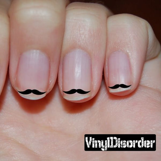 Image of Mustache Finger Nail Art Vinyl Decal Sticker KC028