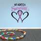 Heart ribbon survivor decal with pink ribbon and “My Aunt Is a Survivor” lettering
