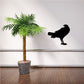 Black bird head-turning decal with standing pose