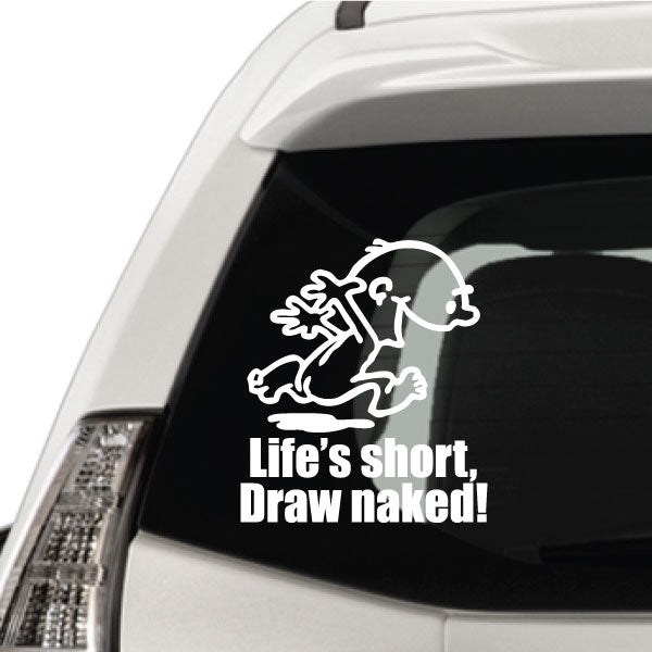 Image of Naked Calvin - Life is Short Man Decals