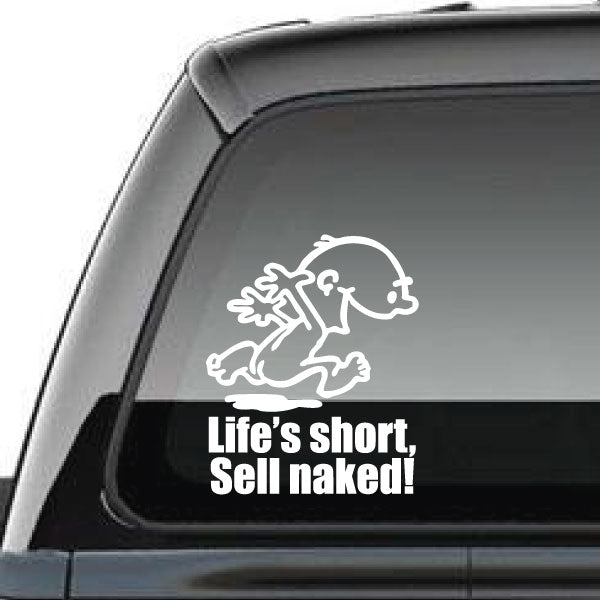 Image of Naked Calvin - Life is Short Man Decals