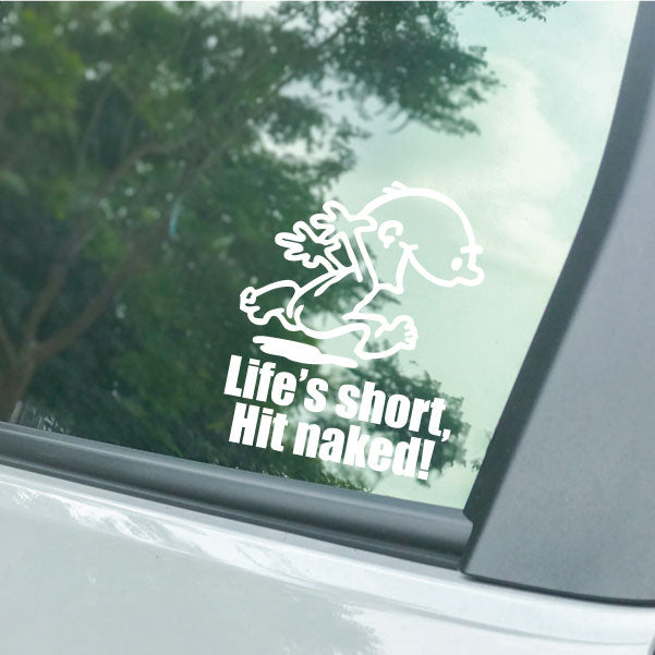 Image of Naked Calvin - Life is Short Man Decals