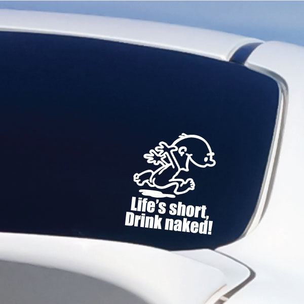 Image of Naked Calvin - Life is Short Man Decals