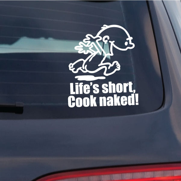 Image of Naked Calvin - Life is Short Man Decals