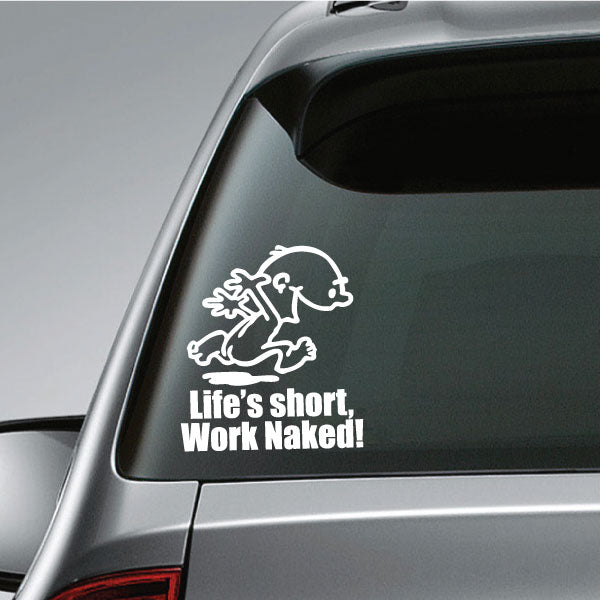 Image of Naked Calvin - Life is Short Man Decals