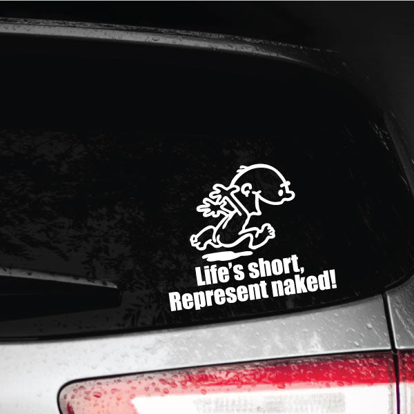 Image of Naked Calvin - Life is Short Man Decals