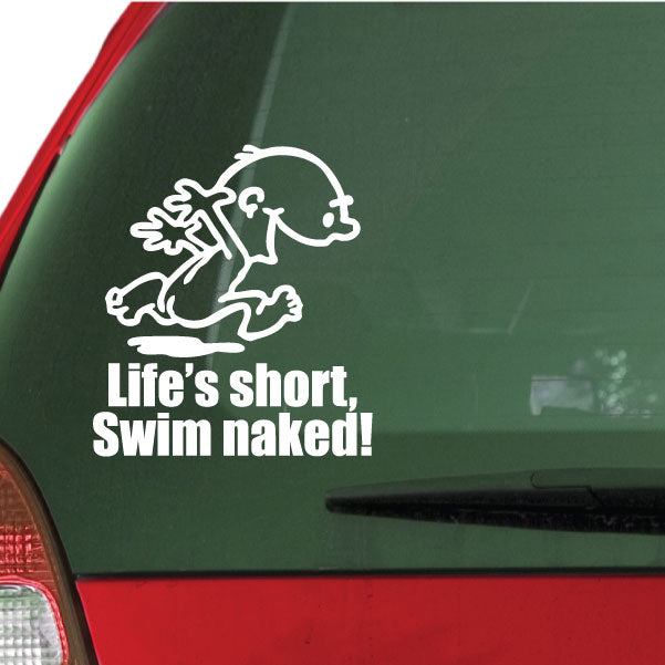 Image of Naked Calvin - Life is Short Man Decals