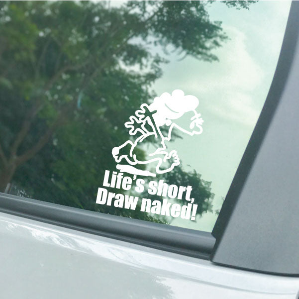 Image of Naked Calvin - Life is Short Mom Decals