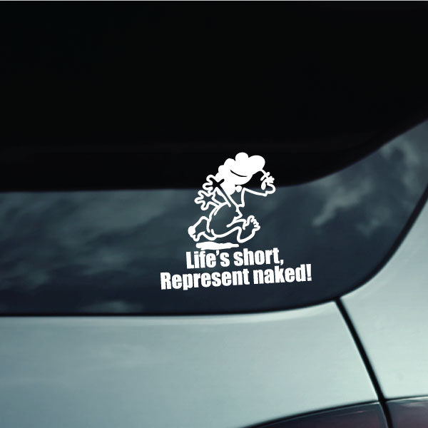 Image of Naked Calvin - Life is Short Mom Decals