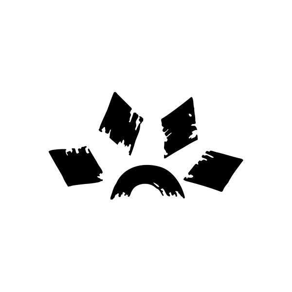 Car window vinyl decal sticker with black tribal arch and fan shapes